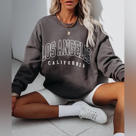 Los Angeles Sweatshirt | Charcoal Grey | Vici Dolls | NWOT - Picture 2 of 2